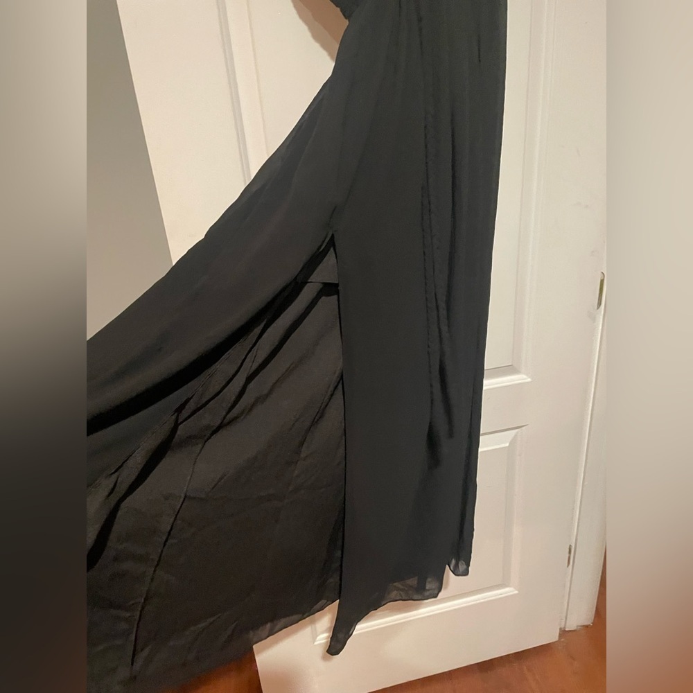 New! Dress The Population Aura Braided Halter Chiffon Maxi Dress 🖤 XS - Picture 7 of 9